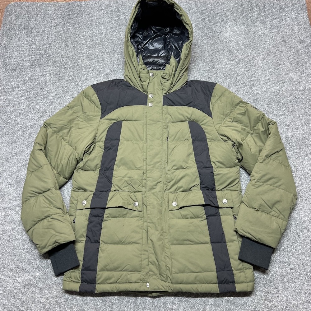Spyder Jacket Mens M Green Puffer Hooded Full Zip Down Insulated Outdoor Ski